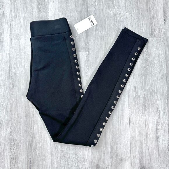 Bar III Black Skinny Pants with Silver Accents - Picture 2 of 6